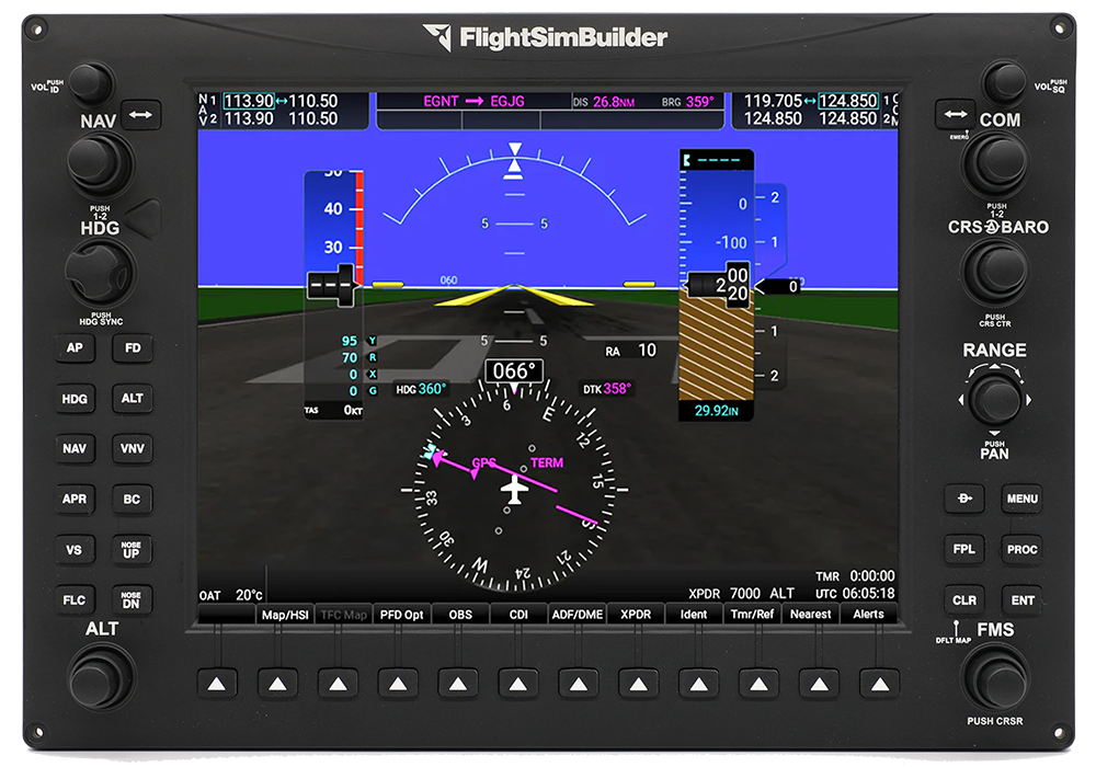 FlightSimBuilder G1000 suite with Metal Stands