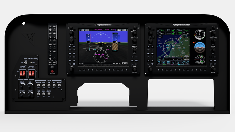 Flight Velocity Model 172 v2 Cessna-style desktop flight simulator panel with G1000 avionics