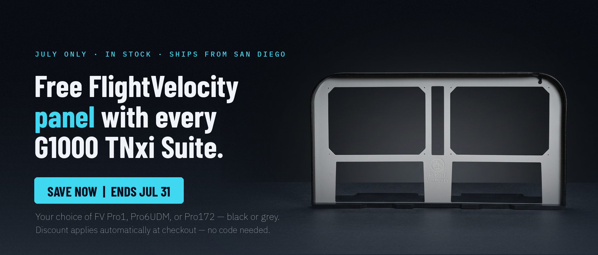 Free FlightVelocity panel with every G1000 TNxi Suite - July only